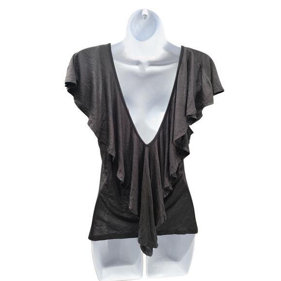 Wet Seal Y2K women's flowy witchy top black NWT Size XL fairy whimsigoth - Picture 2 of 6